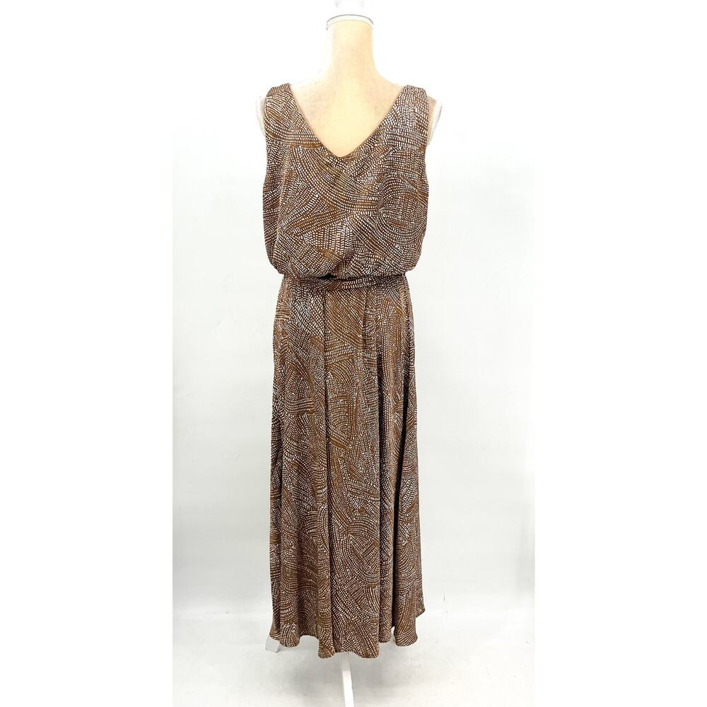 NIC+ZOE Womens Swirling Sands Bianca Dress Large Neutral Tan White Tank NWT - Picture 7 of 13